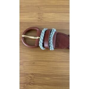 Talbots Women’s S Green Brown Braided Leather Belt